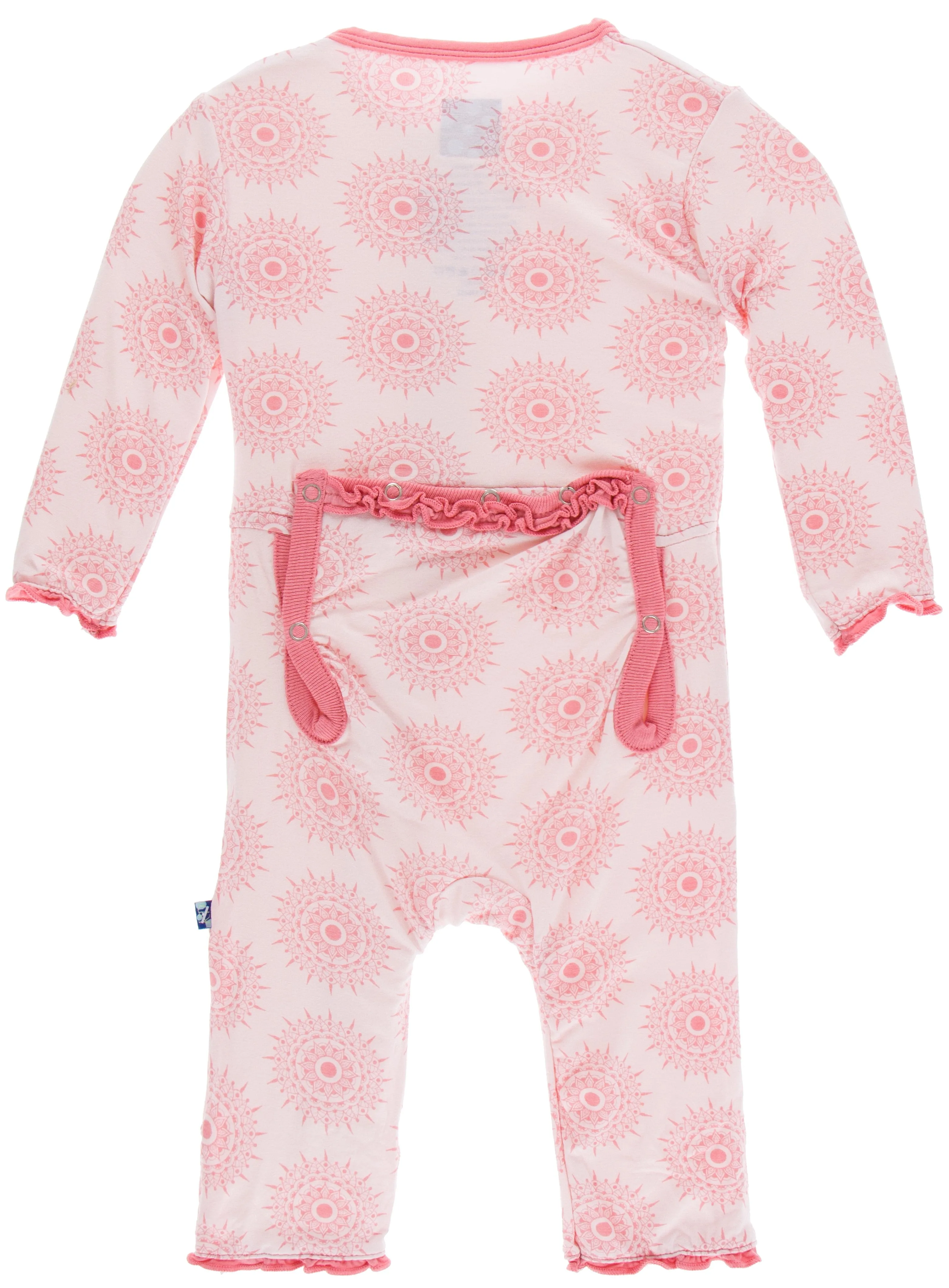 KicKee Pants Macaroon Mandala Muffin Ruffle Coverall with Zipper