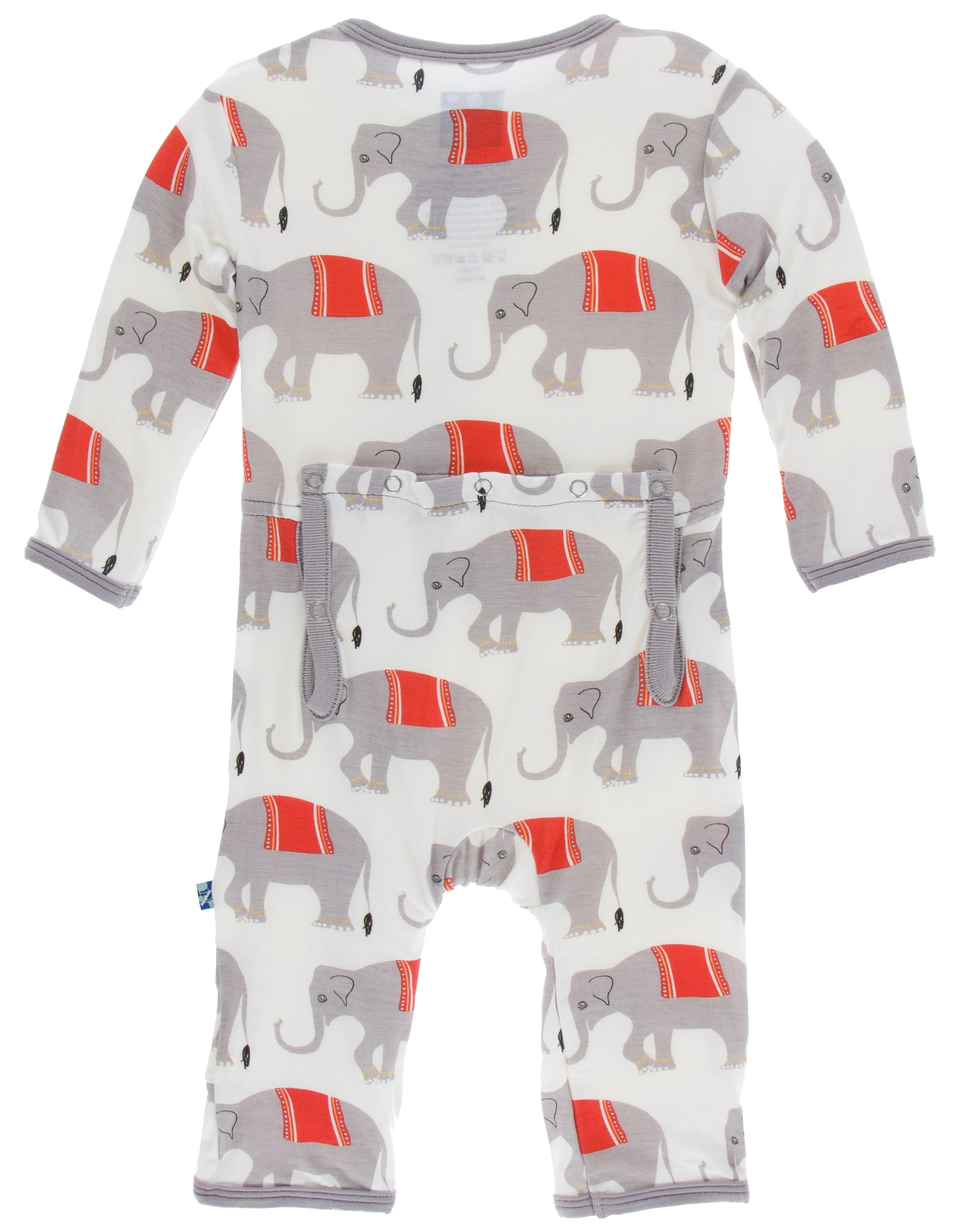 KicKee Pants Natural Indian Elephant Coverall with Zipper