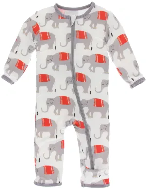 KicKee Pants Natural Indian Elephant Coverall with Zipper