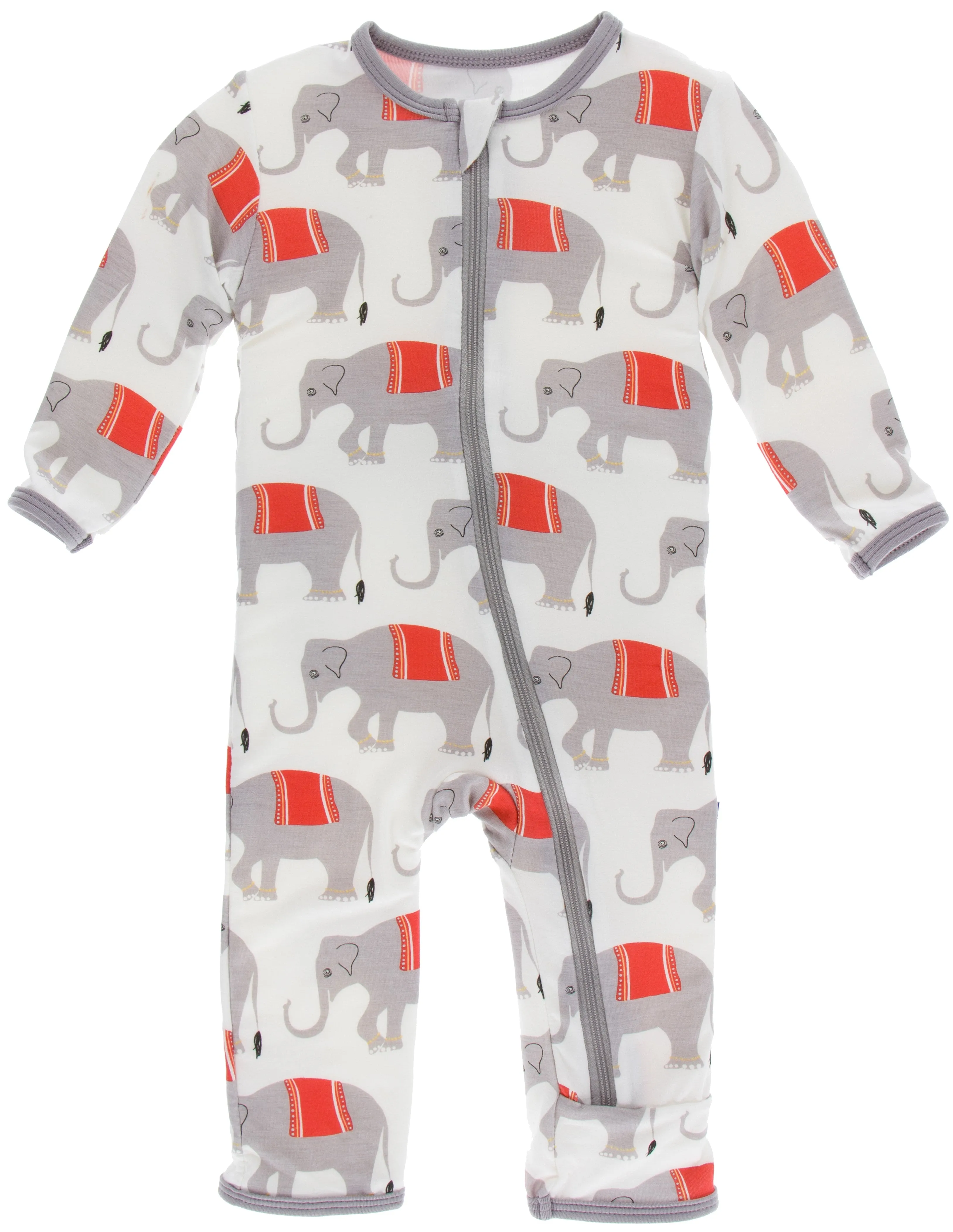 KicKee Pants Natural Indian Elephant Coverall with Zipper