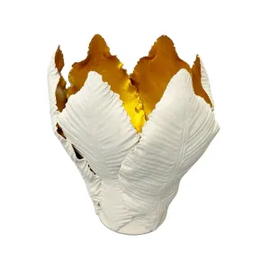 KIDDEE TAMDEE Leaf Candle Holder L - Natural Gold