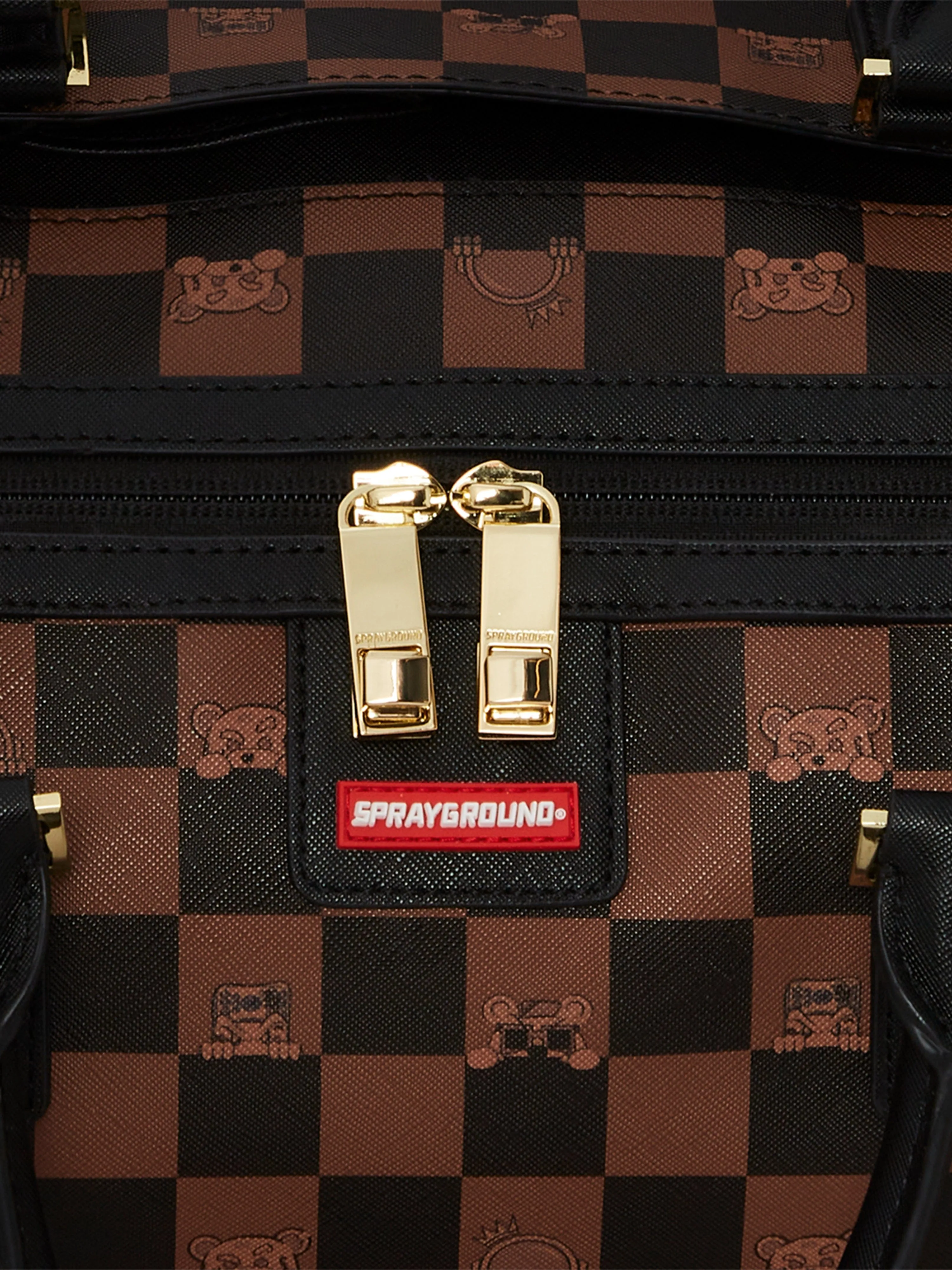 Kids Peeking Character Check Emperor Duffle Bag in Brown (51cm)