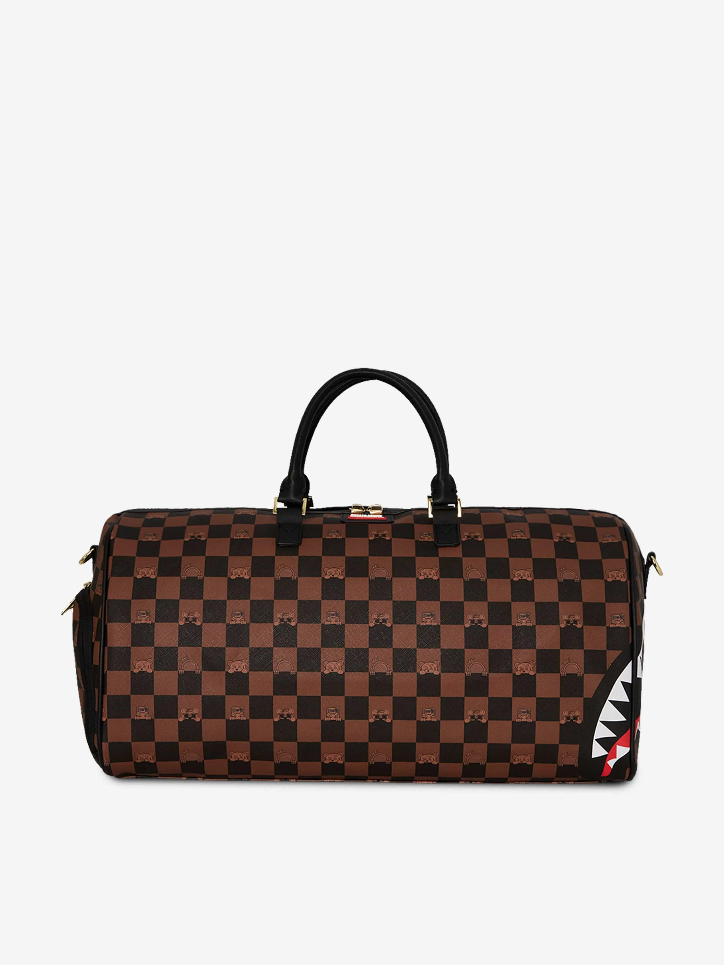 Kids Peeking Character Check Emperor Duffle Bag in Brown (51cm)