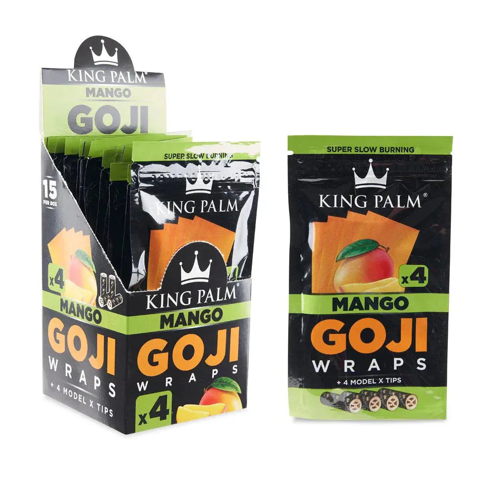 King Palm Goji Wraps - 4 Per Pack - Various Flavors - (15 Count Display)