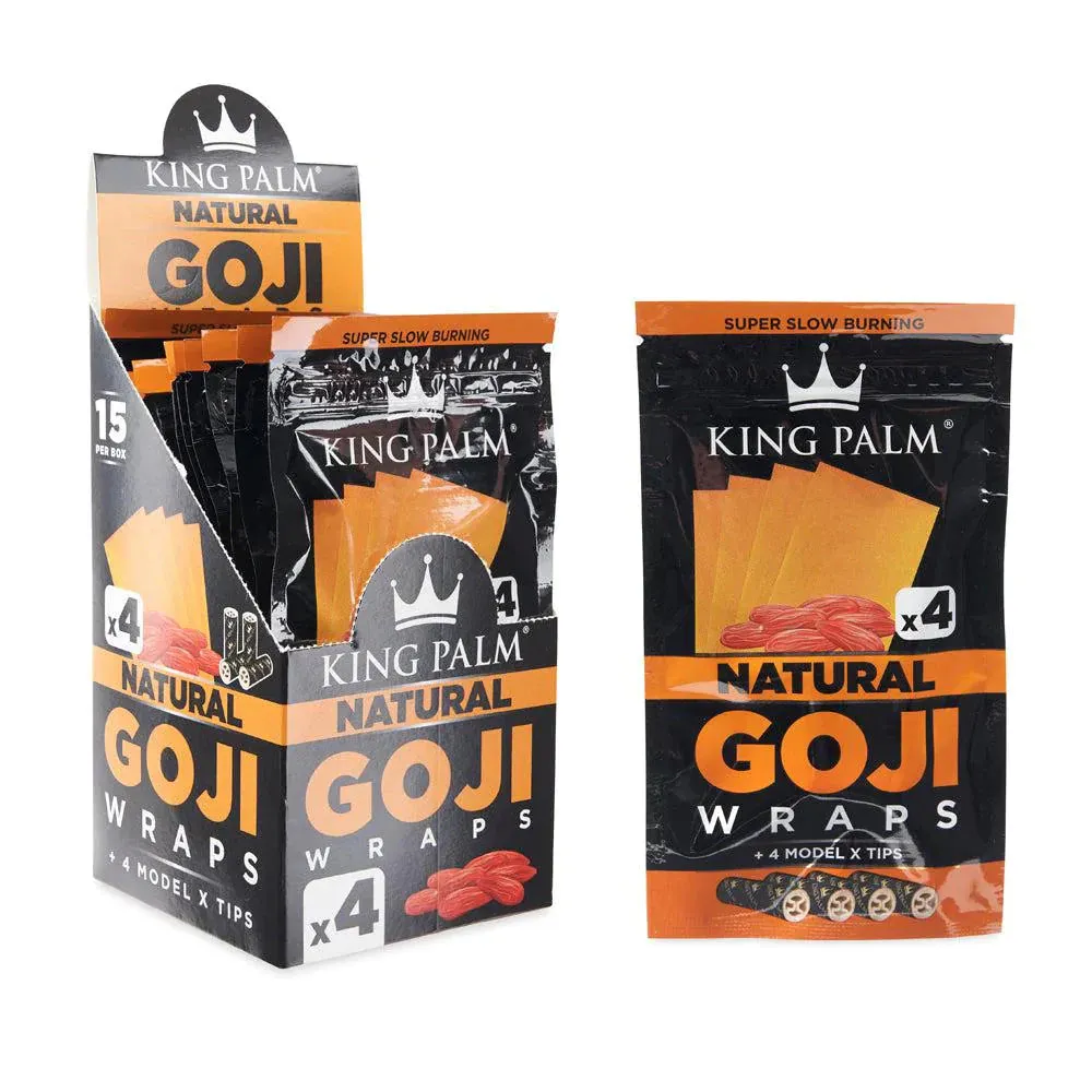 King Palm Goji Wraps - 4 Per Pack - Various Flavors - (15 Count Display)