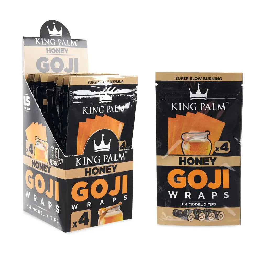 King Palm Goji Wraps - 4 Per Pack - Various Flavors - (15 Count Display)