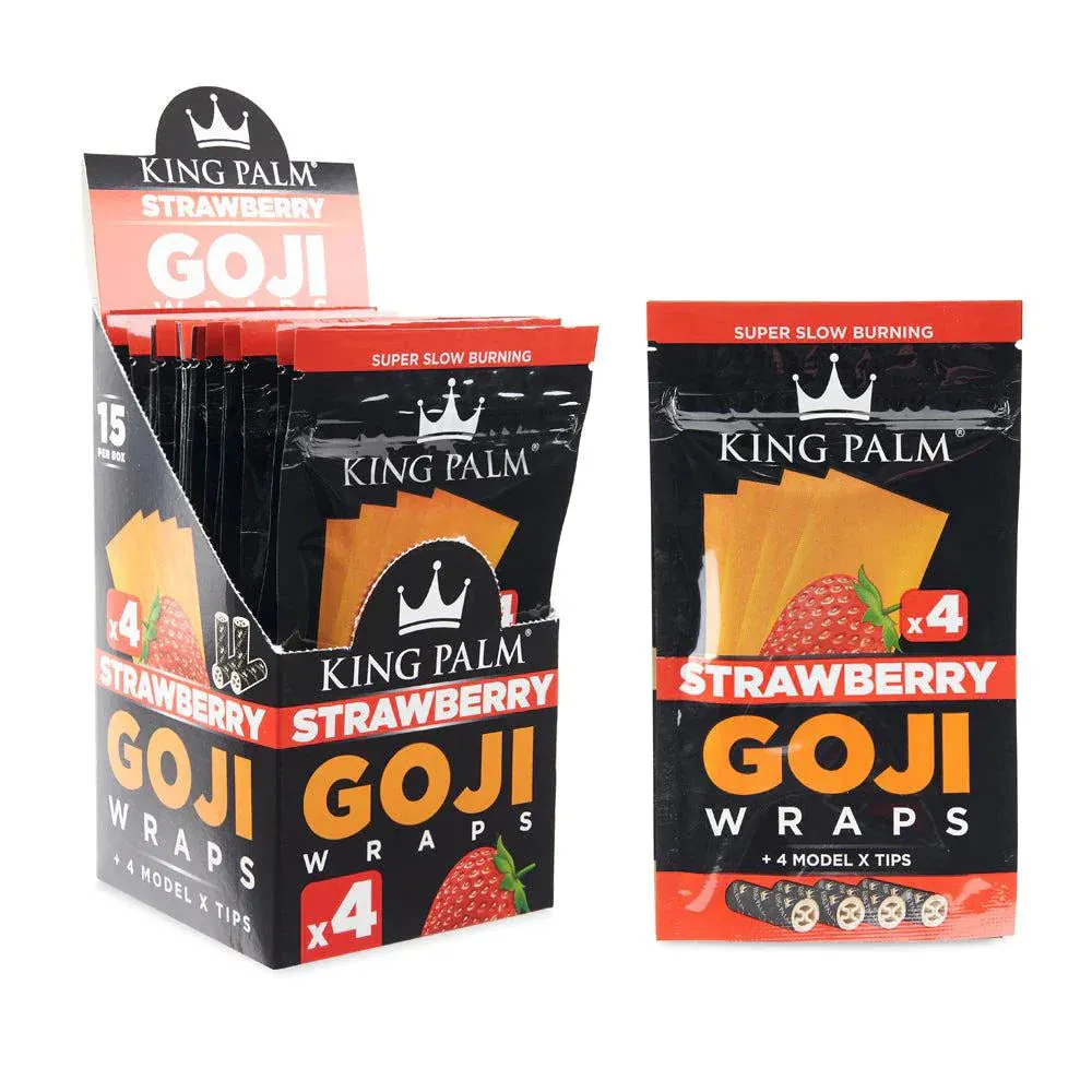 King Palm Goji Wraps - 4 Per Pack - Various Flavors - (15 Count Display)