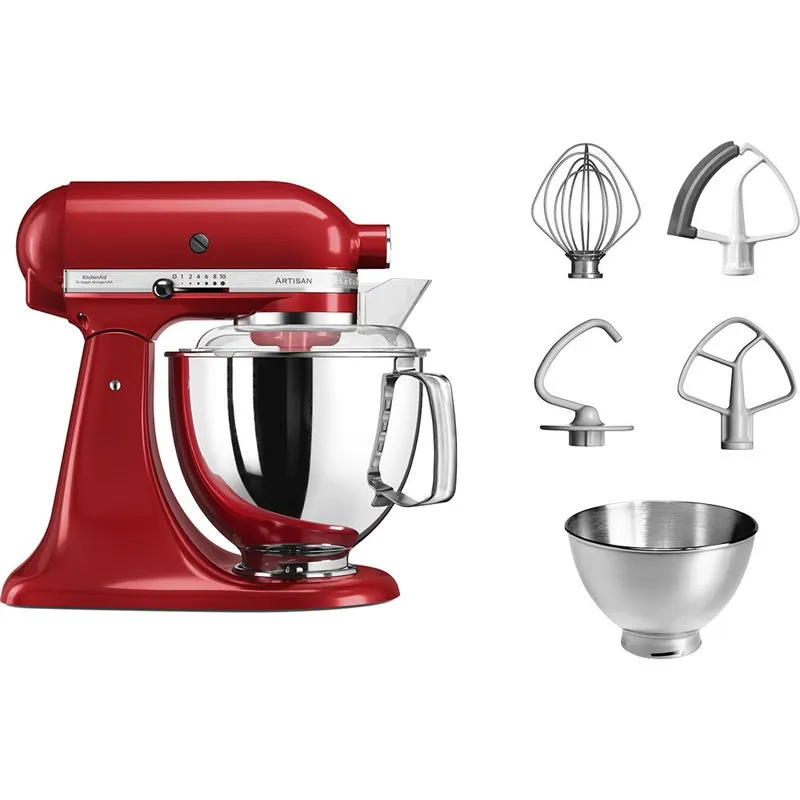 KitchenAid 5KSM175PSEER Mixer Tilt-Head 4.8l Artisan   3 L Bowl   Flex edge Beater