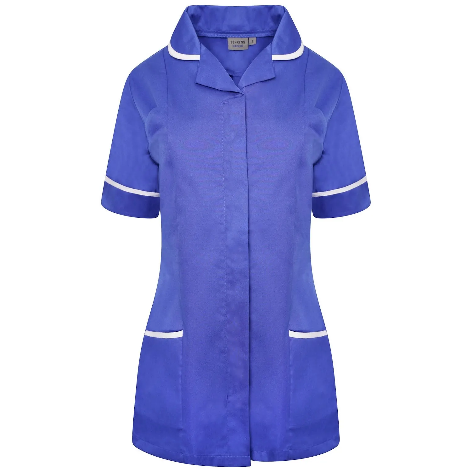 Ladies Healthcare Tunic | Round Collar | Royal/White Trim