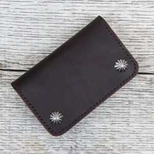 Larry Smith Shell Concha Truckers Wallet Brown Steer Hide