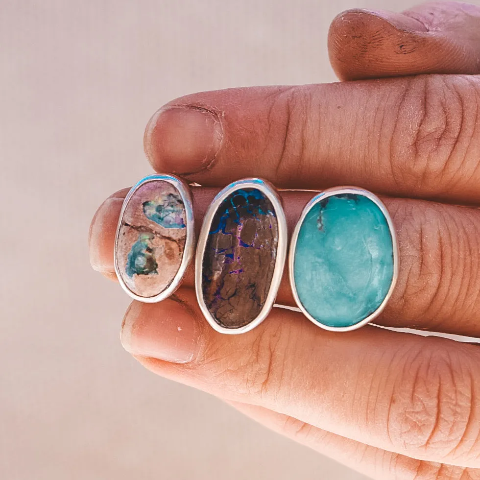 Latitude Ring - Mexican Opal #14, Size 5.5