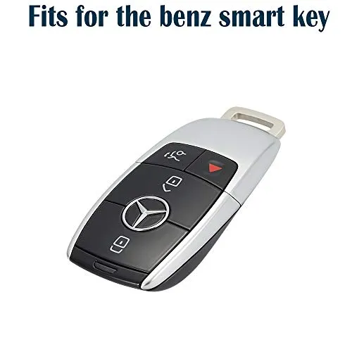 Lcyam Silicone Remote Key Fob Covers Smooth Soft Rubber Case Fits for Mercedes-Benz A220 E63S AMG E-Class GLE 350 4MATIC 2019 2020 2021 (Black Black)