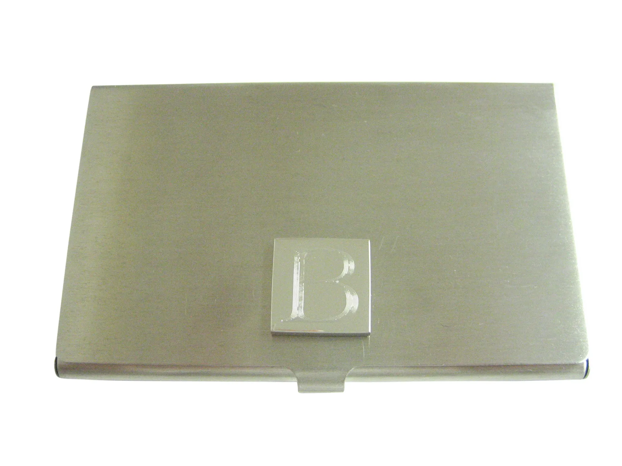 Letter B Etched Monogram Business Card Holder