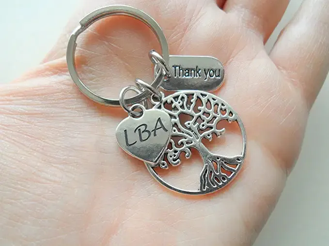 Licensed Behavior Analyst Keychain; Keychain with Tree,LBA Heart, and Thank You Charm; Appreciation Gift
