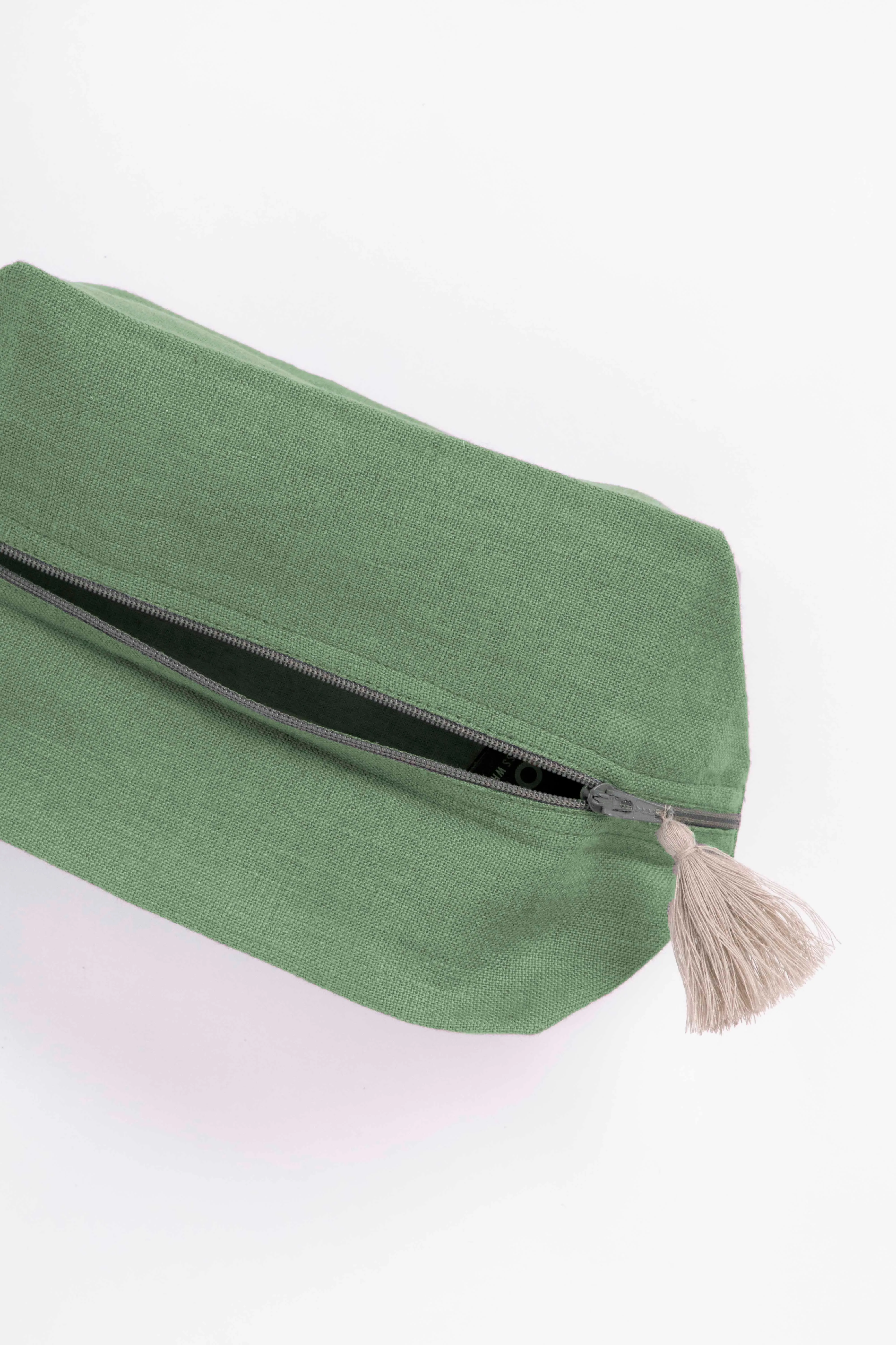 Linen Pouch-Retro Green
