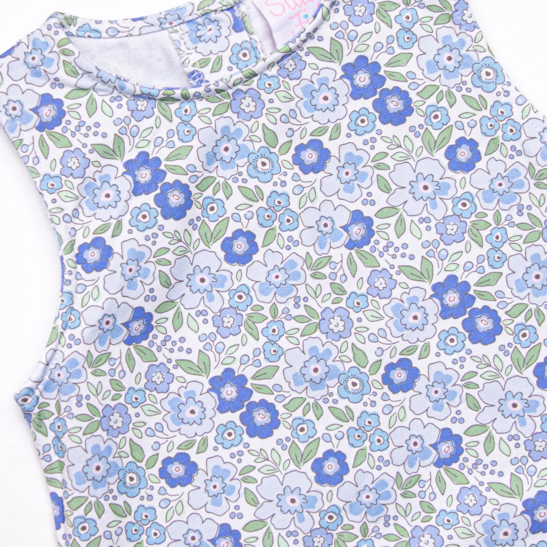 Little Miss Daisy Diaper Set, Blue Floral
