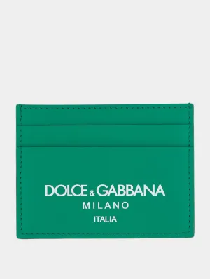 Logo-Print Leather Card Holder