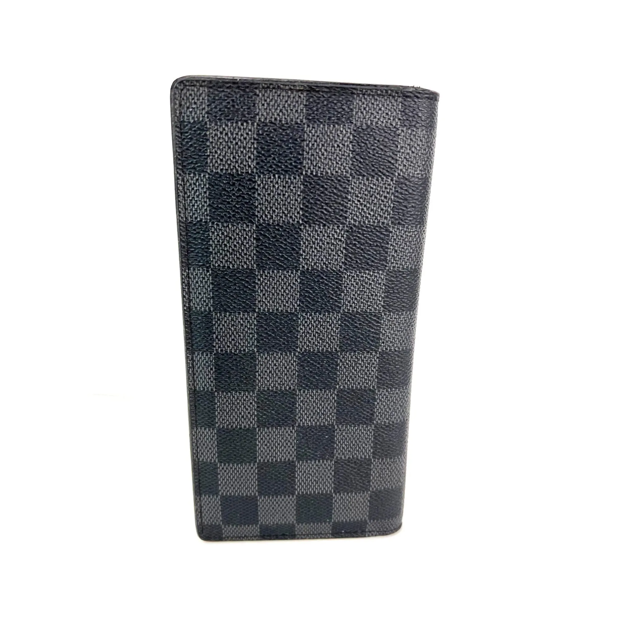 LOUIS VUITTON Damier Graphite Brazza Long Black Canvas Wallet