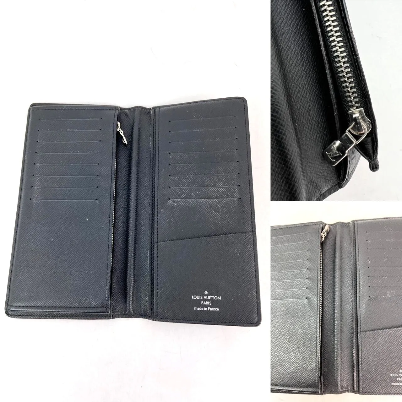 LOUIS VUITTON Damier Graphite Brazza Long Black Canvas Wallet