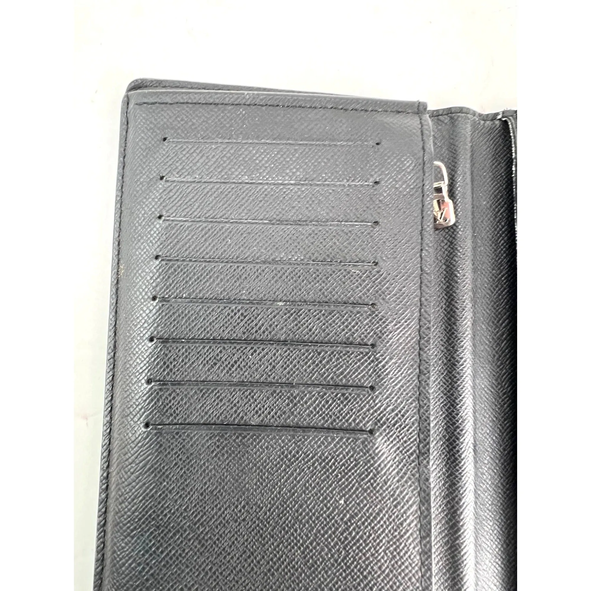 LOUIS VUITTON Damier Graphite Brazza Long Black Canvas Wallet