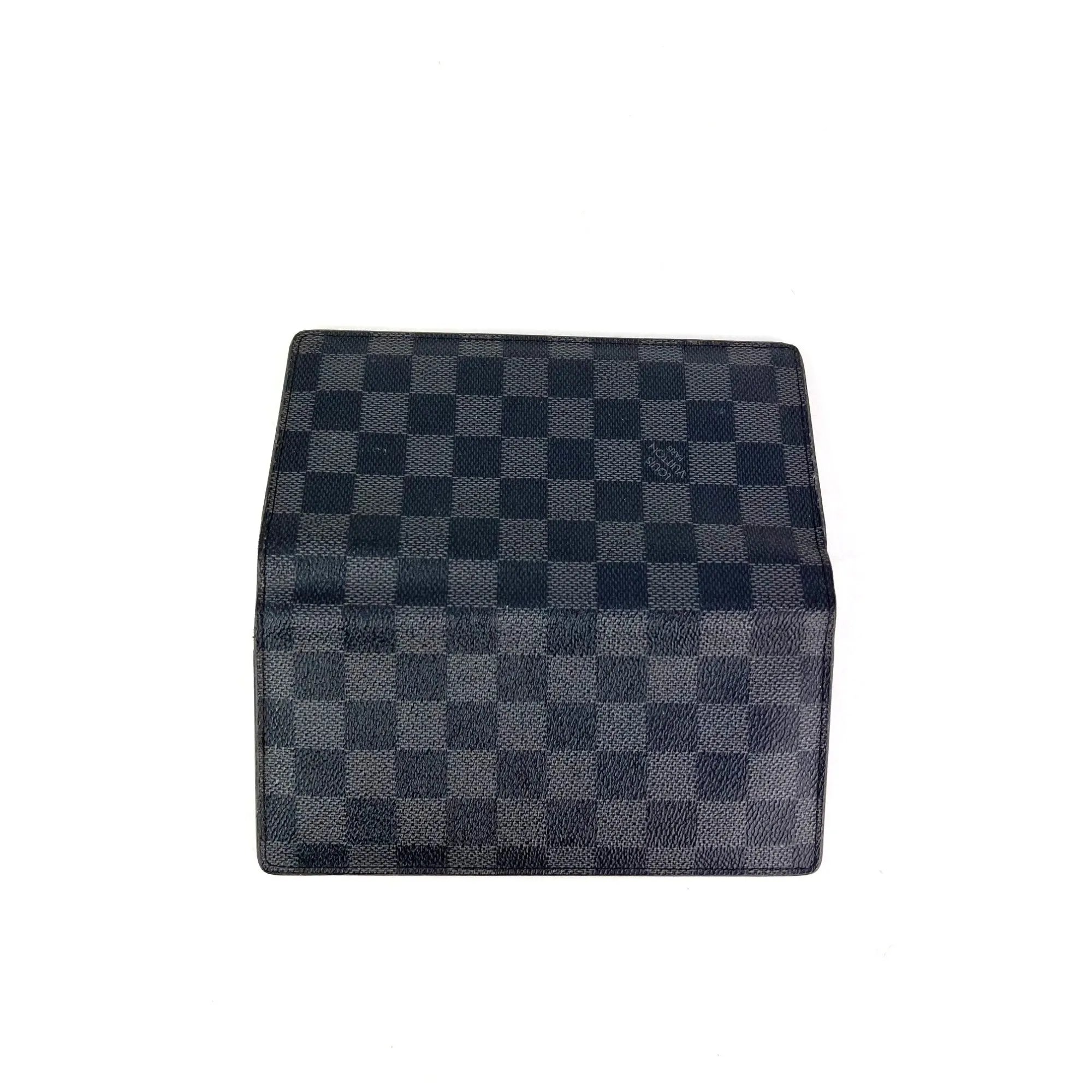 LOUIS VUITTON Damier Graphite Brazza Long Black Canvas Wallet