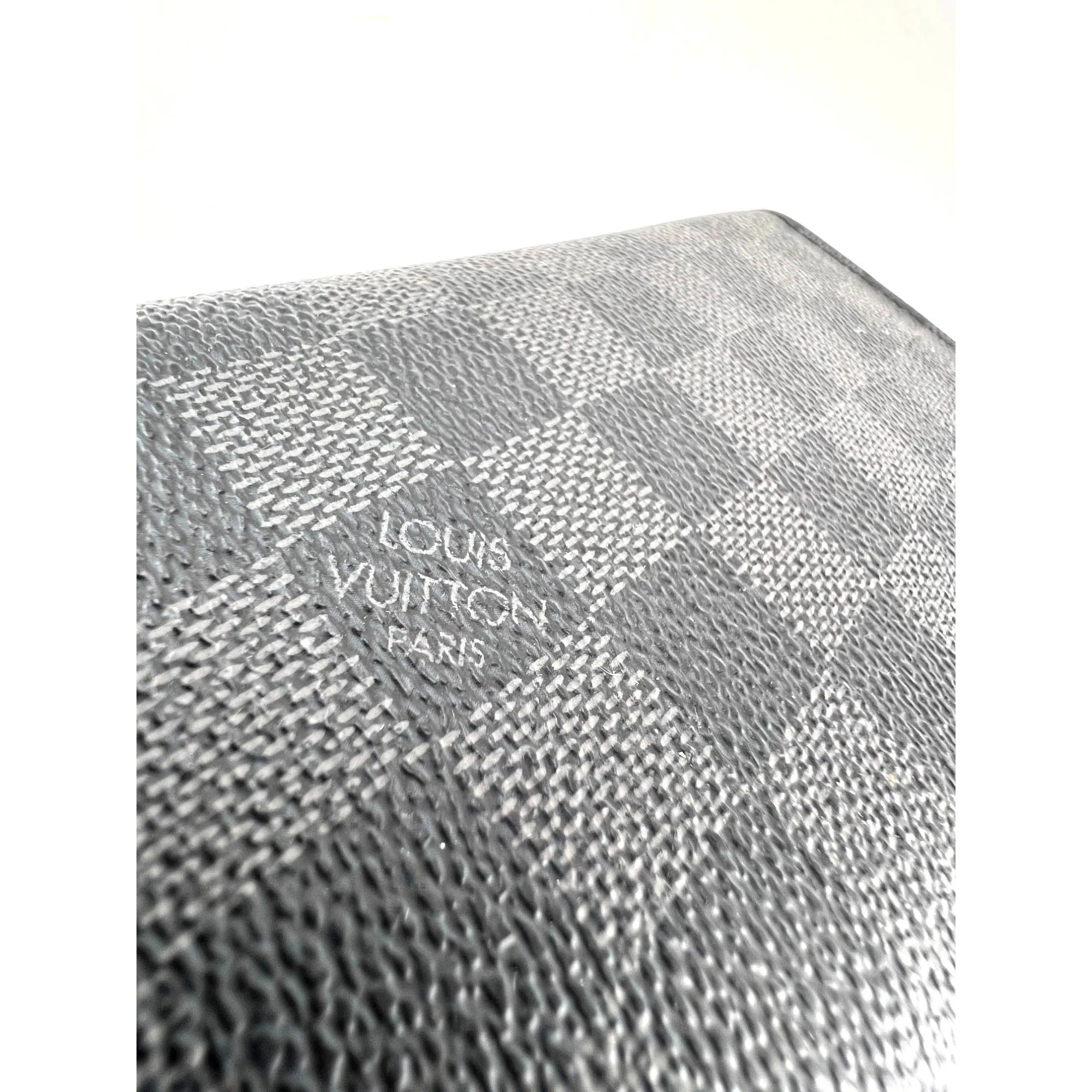 LOUIS VUITTON Damier Graphite Brazza Long Black Canvas Wallet