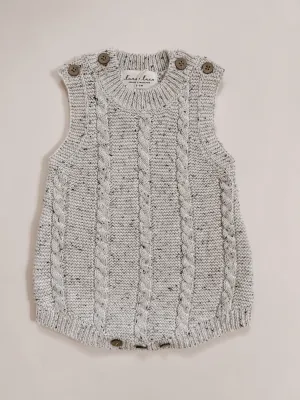 Luna   Luca Cable Knit Summer Romper - Black Speckle