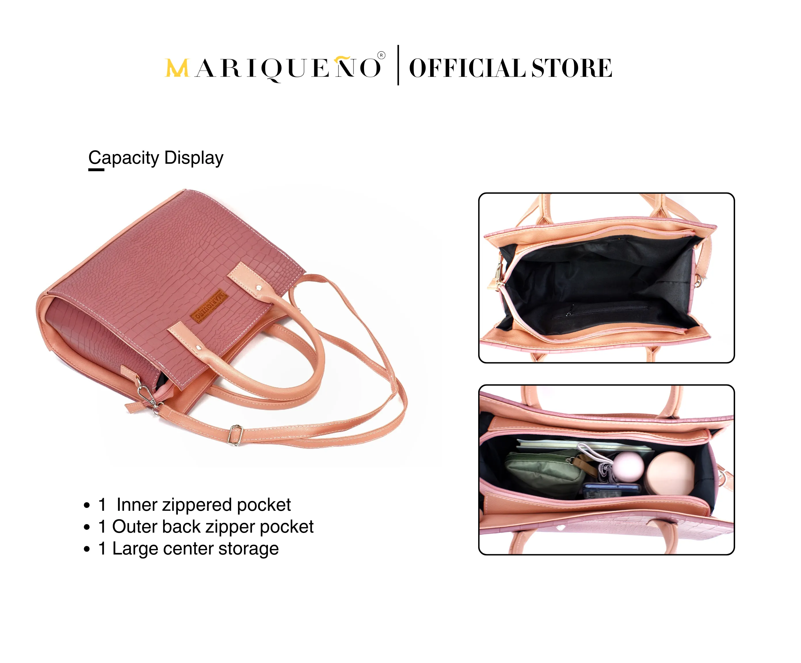 MADELINE Croc Embossed Satchel Bag in Old Rose