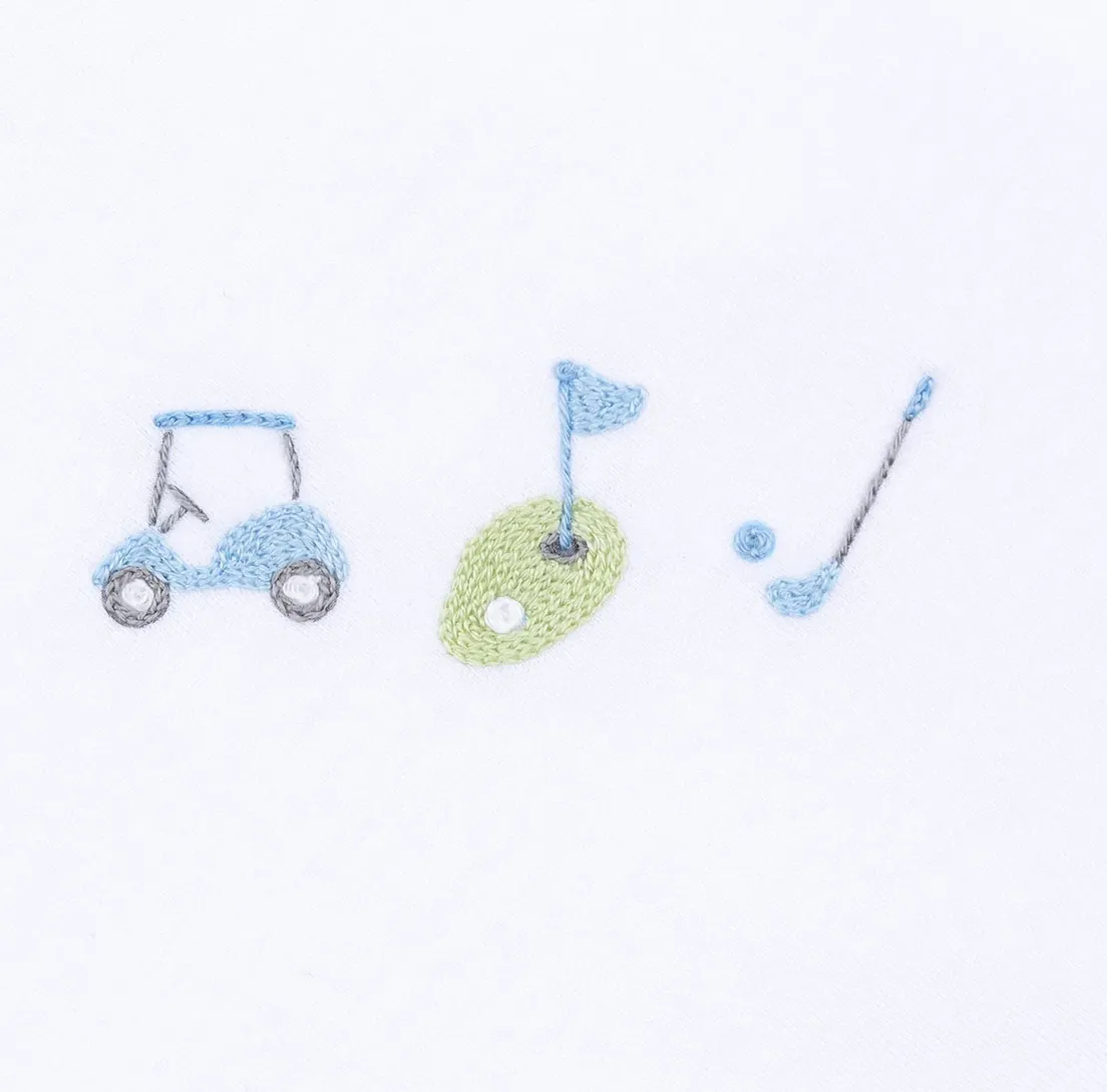 Magnolia Baby Blue Tiny Tee Time Footie