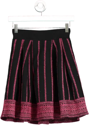 Maje Black Short Skirt With Patterned Hem UK XS/S