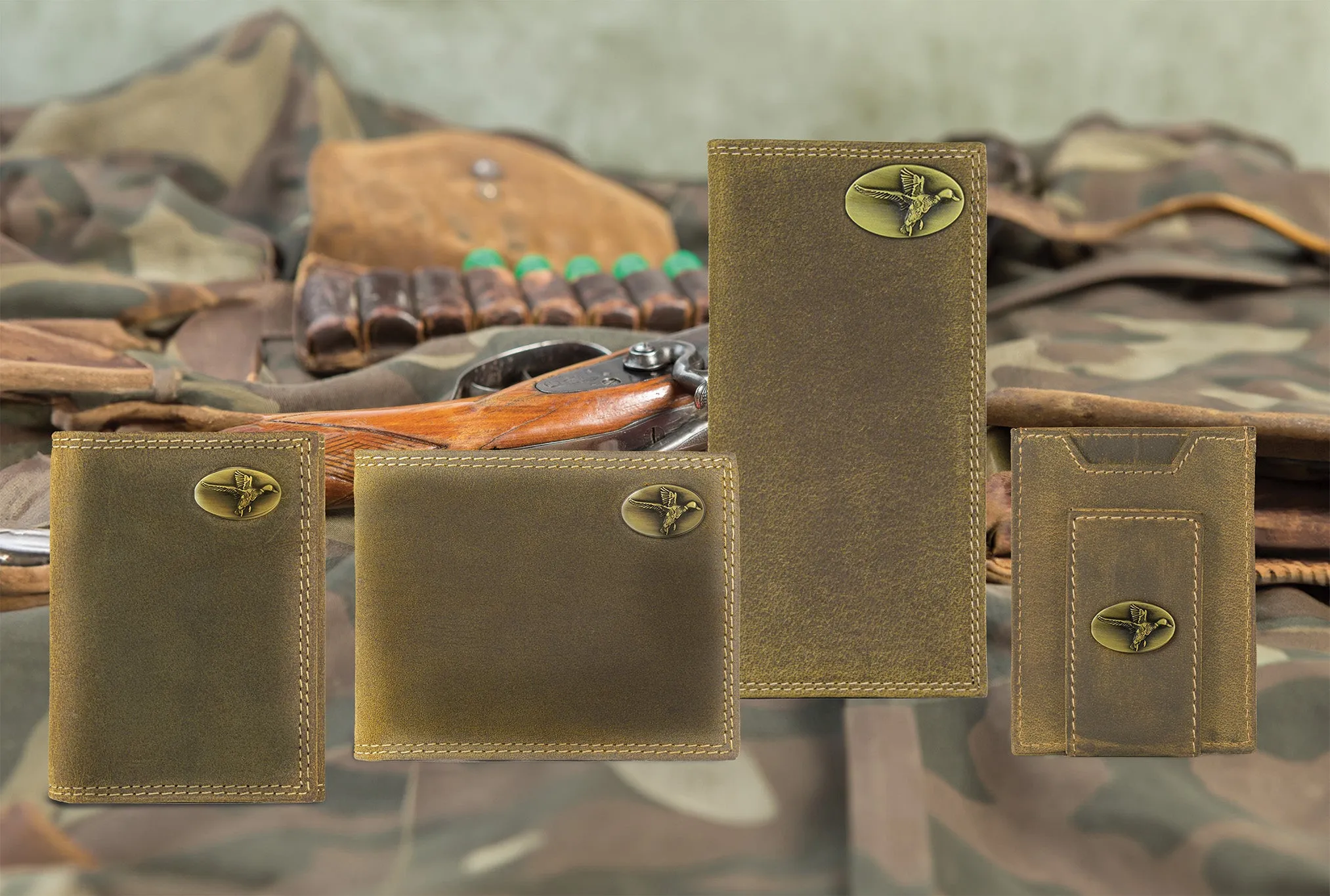 Mallard Vintage Tan Leather Bifold Wallet