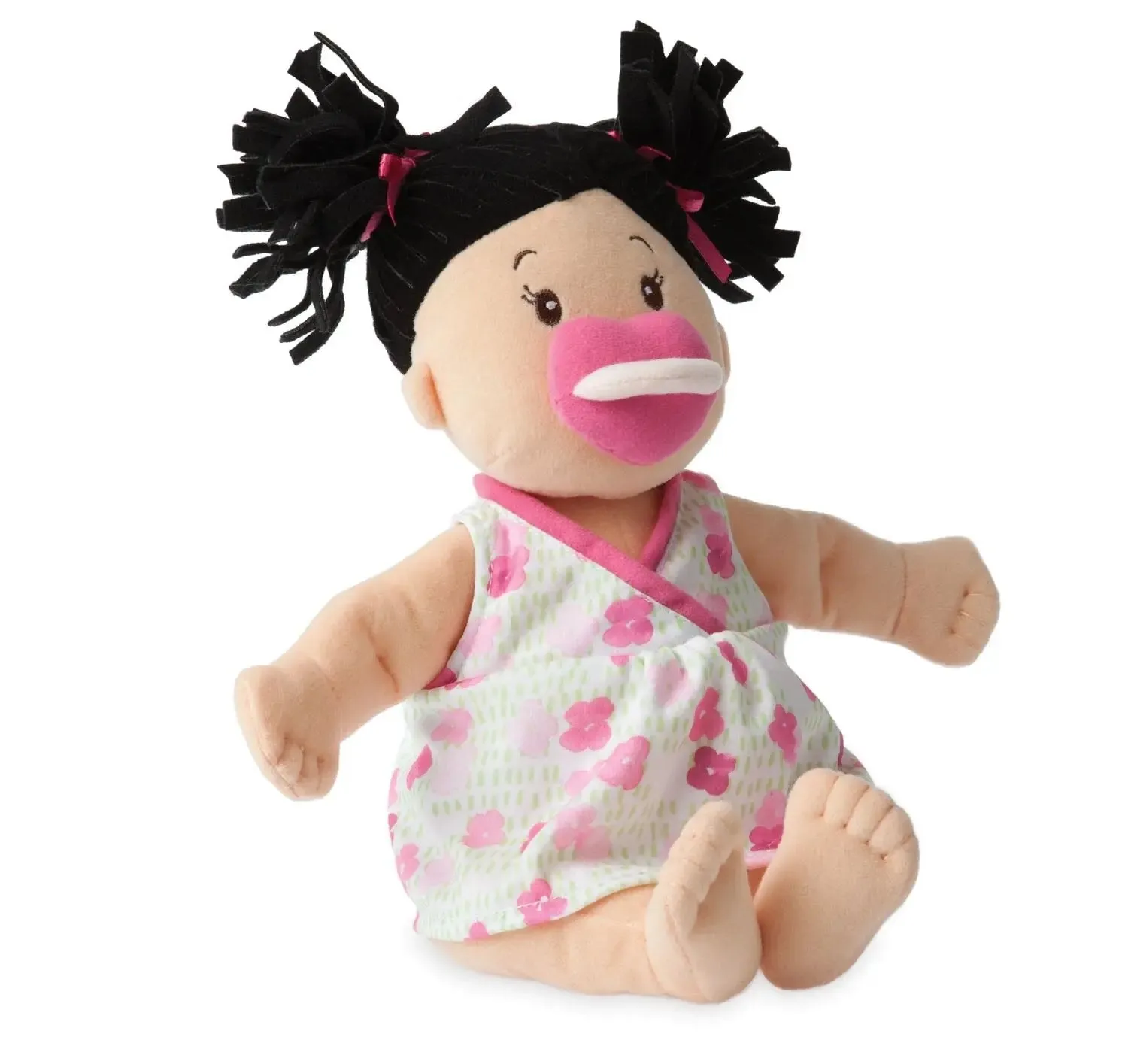 Manhattan Toy Co Baby Stella Peach Doll with Black Hair