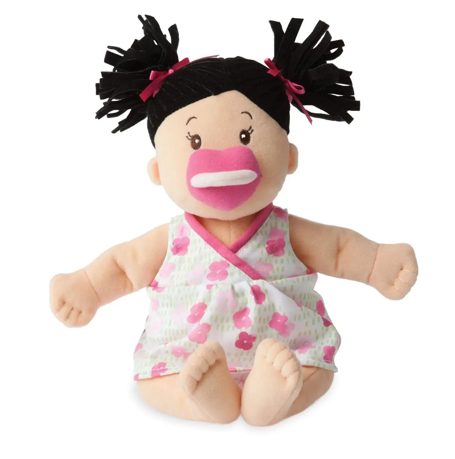 Manhattan Toy Co Baby Stella Peach Doll with Black Hair