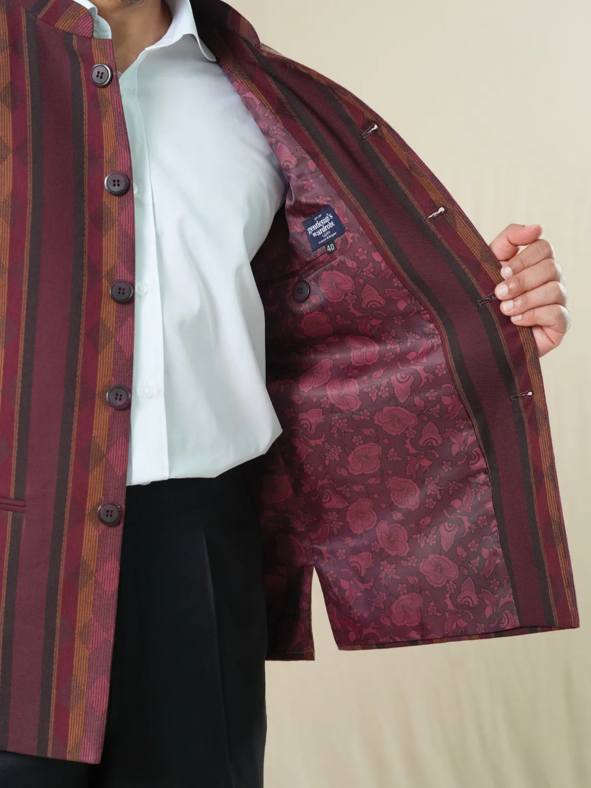 Maroon Patterned Coaty