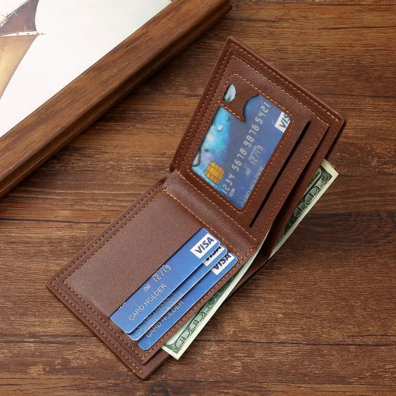 Men Inserts Foldable Wallets Picture Coin Slim Purses Business Money Credit ID Cards Holders Vintage