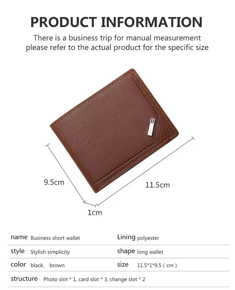Men Inserts Foldable Wallets Picture Coin Slim Purses Business Money Credit ID Cards Holders Vintage