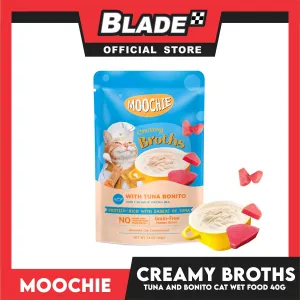 Moochie Creamy Broths, Cat Wet Food 40g (With Tuna and Bonito)