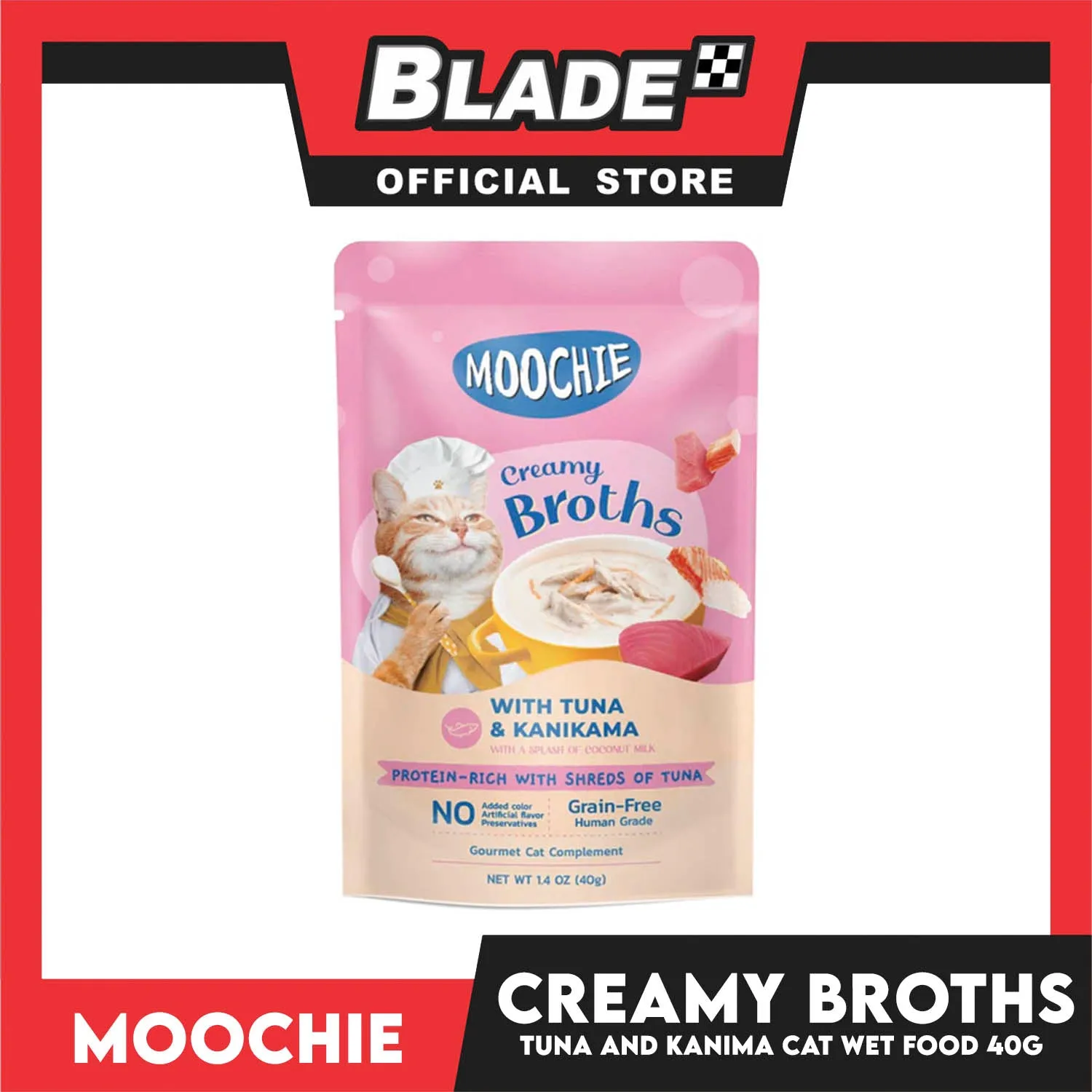 Moochie Creamy Broths, Cat Wet Food 40g (With Tuna and Kanikama)