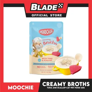 Moochie Creamy Broths With Tuna and Scallop Cat Wet Food 40g