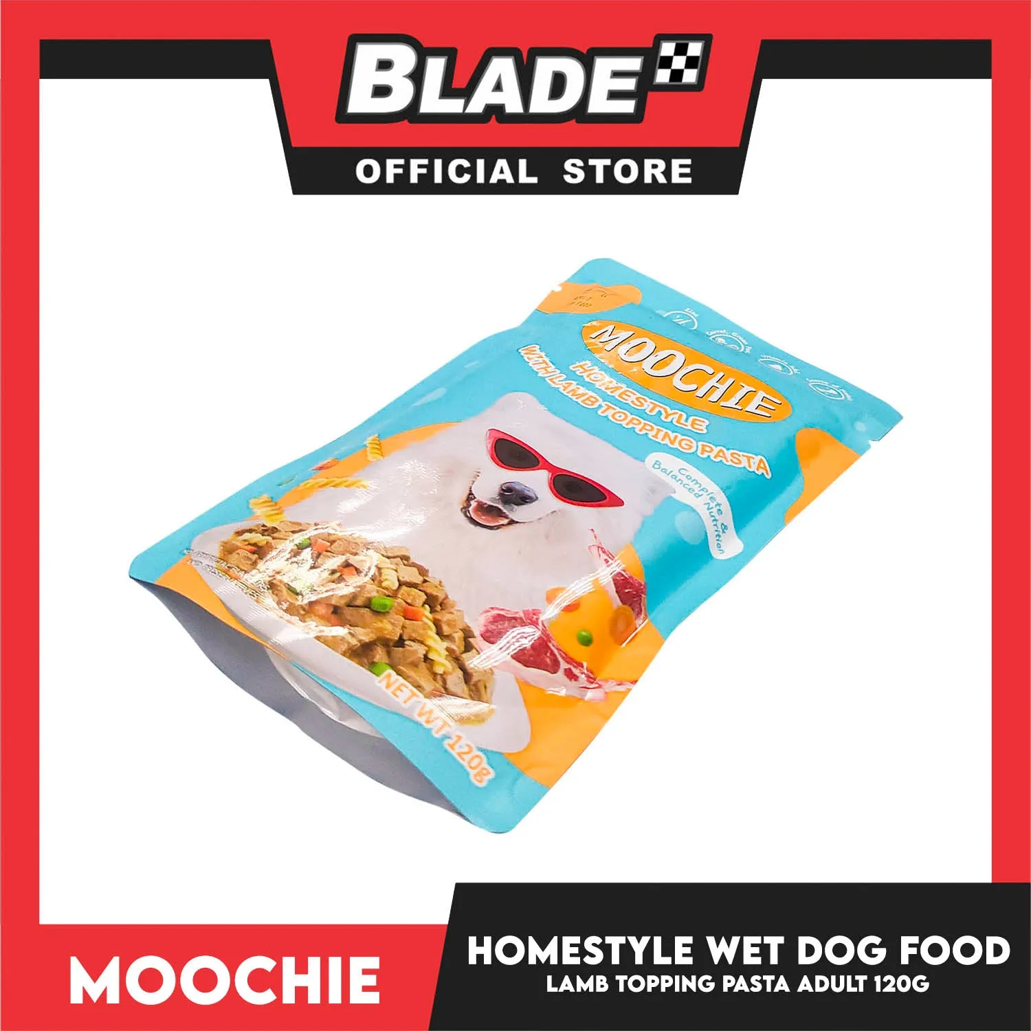 Moochie Dog Wet Food for Adult 120g (Homestyle with Lamb Topping Pasta)