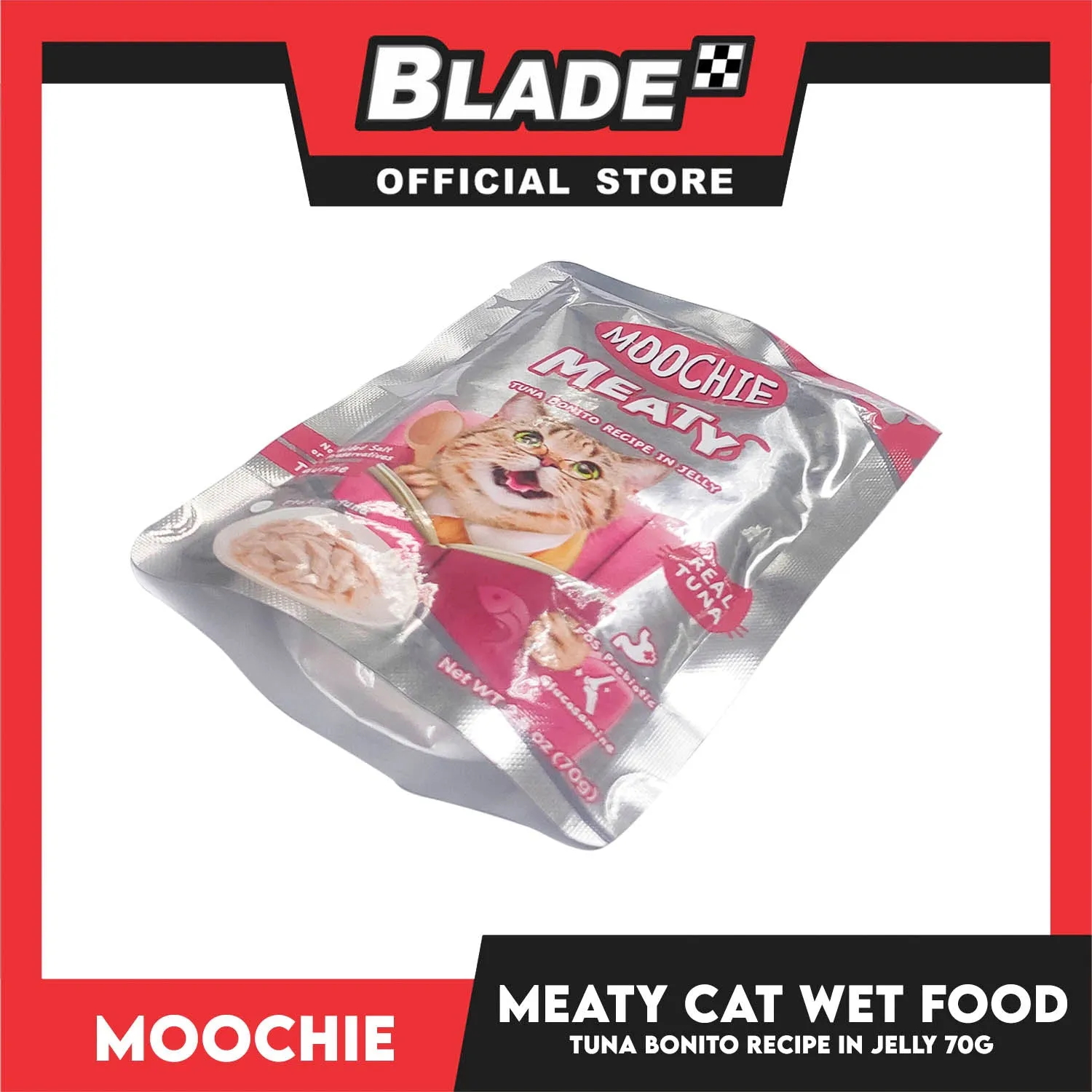 Moochie Meaty Cat Wet Food Tuna Bonito Recipe in Jelly for Senior 70g