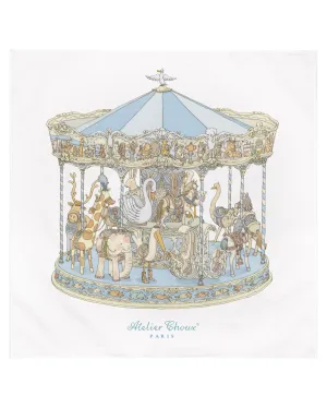 MUSLIN CAROUSEL BLUE 100X100CM