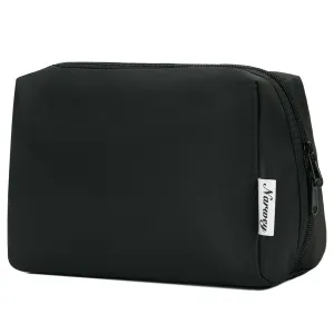 Narweyc Travel Cosmetic Bag Organizer Toiletry Bag Make Up Bags with Compartments for Women Girls (Large, Black)