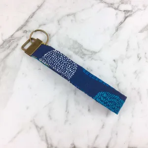 Navy Dots Key Fob.