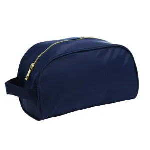 Navy Nylon Brass Traveler Toiletry Bag