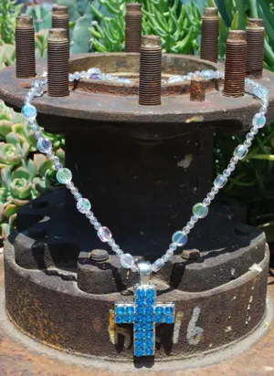 Necklace - Blue Cross