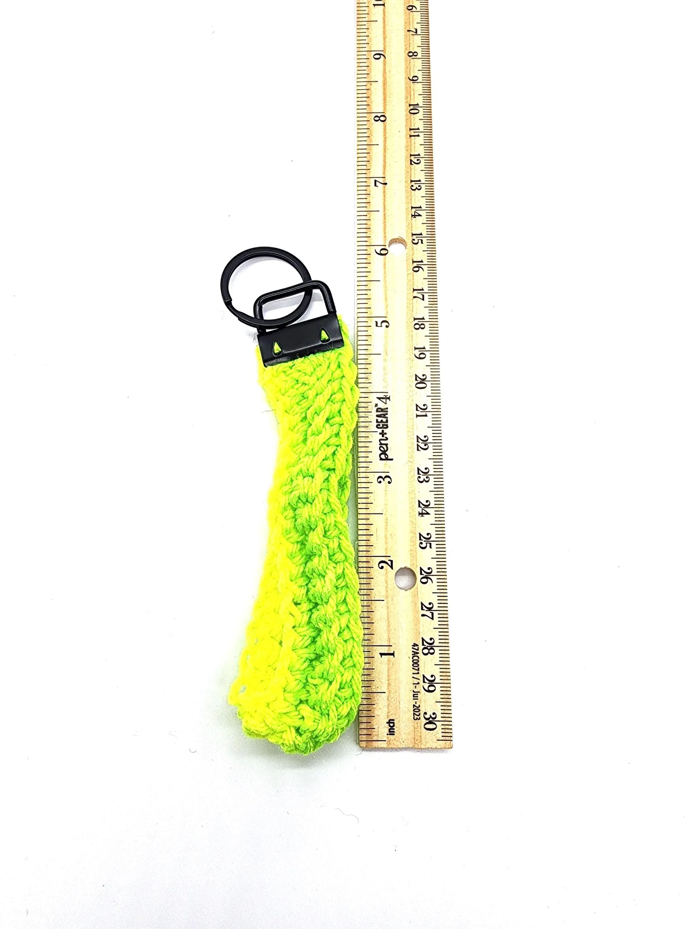 Neon Yellow Green Key Fob Wristlet