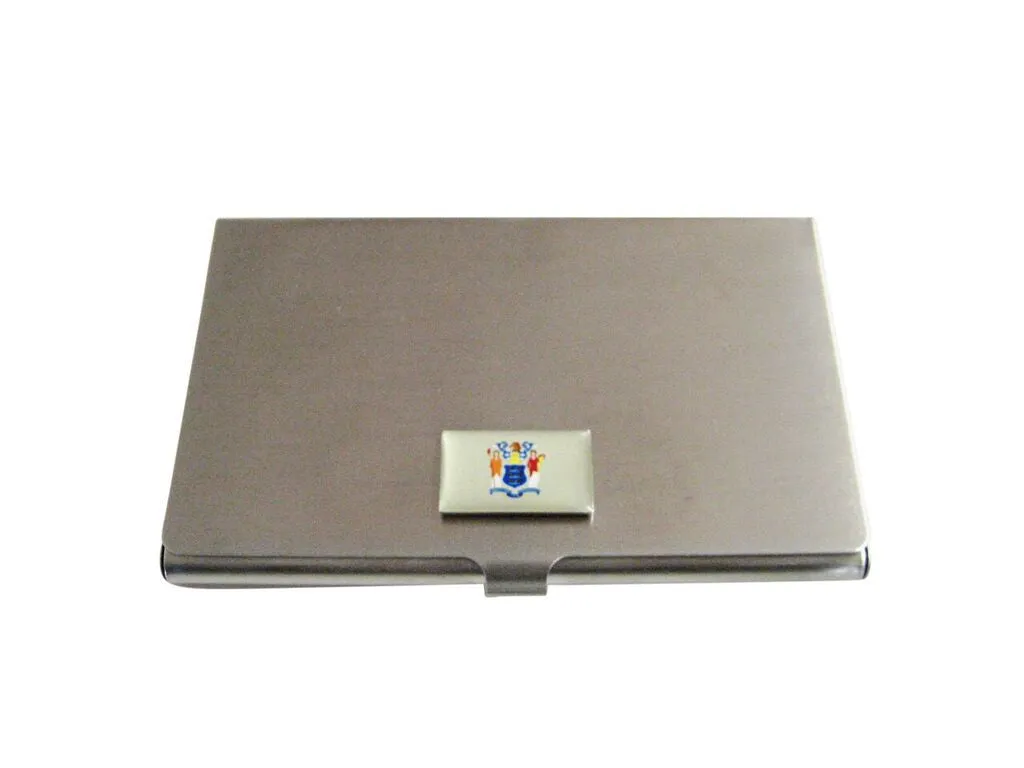 New Jersey State Flag Pendant Business Card Holder