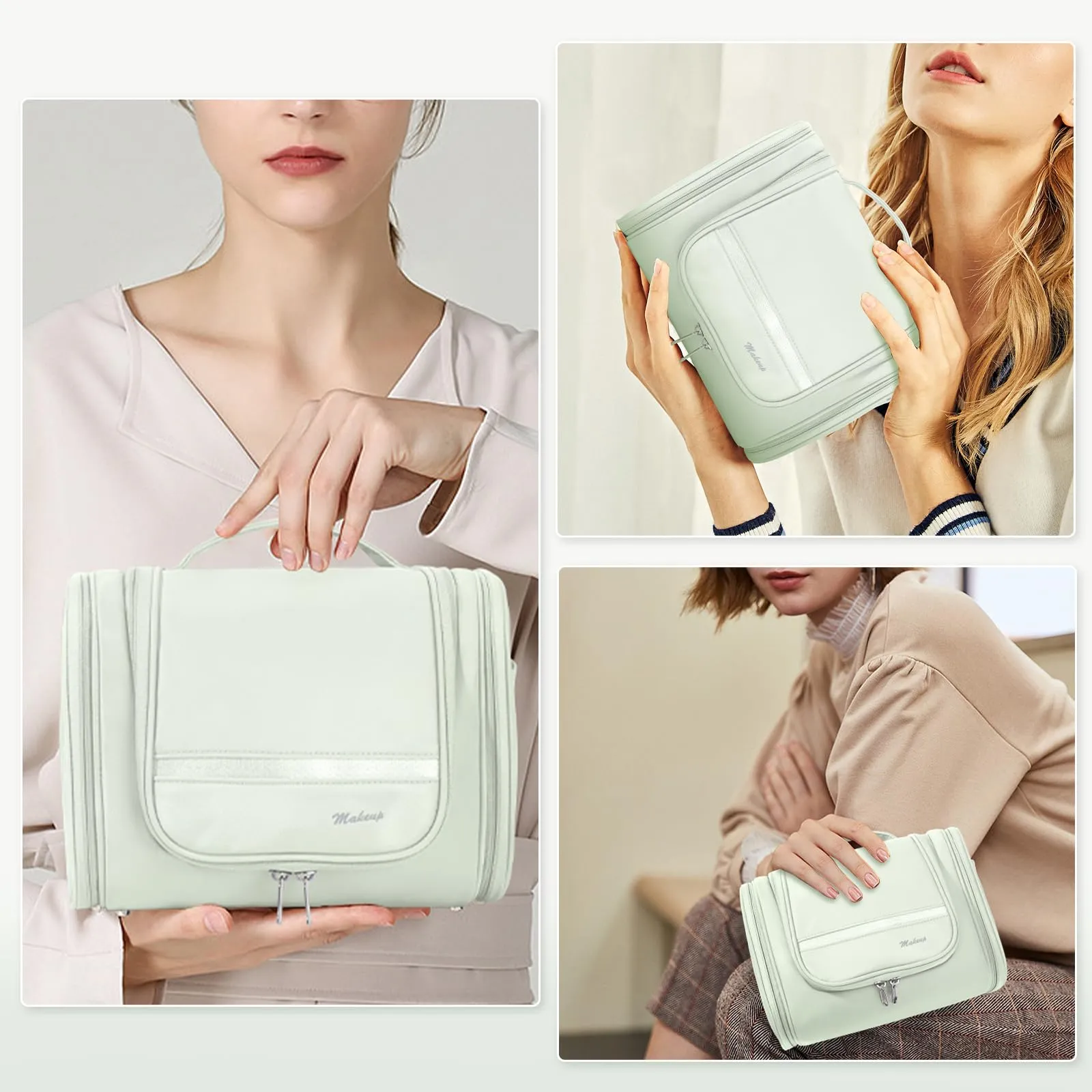 ONXTHIN Toiletry Bag Travel Bag with Hanging Hook, Water-resistant Makeup Cosmetic Bag Travel Organizer for Accessories, Toiletries