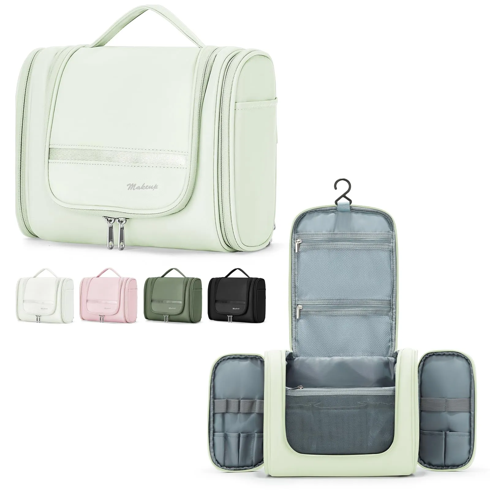 ONXTHIN Toiletry Bag Travel Bag with Hanging Hook, Water-resistant Makeup Cosmetic Bag Travel Organizer for Accessories, Toiletries
